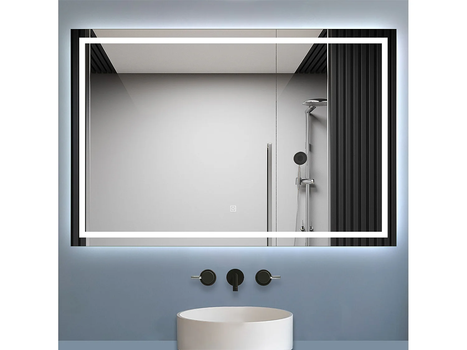 Aica Specchio da bagno a LED, 120x80cm, Disappannamento, Infinitamente Dimmerabile, Funzione Memoria