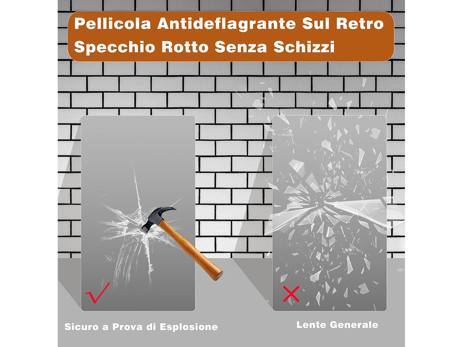 Aica Specchio da bagno a LED, 120x80cm, Disappannamento, Infinitamente Dimmerabile, Funzione Memoria