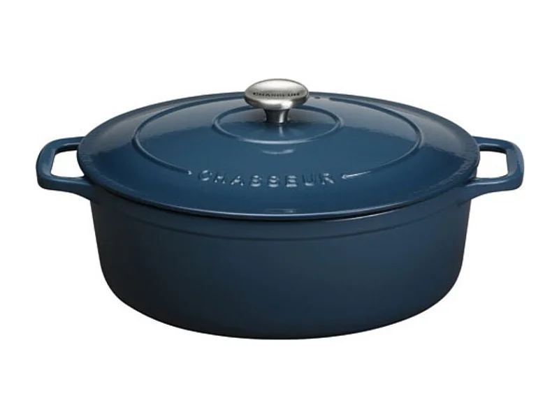 Chasseur Cocotte ovale en fonte émaillée 29cm bleu - PUC472997