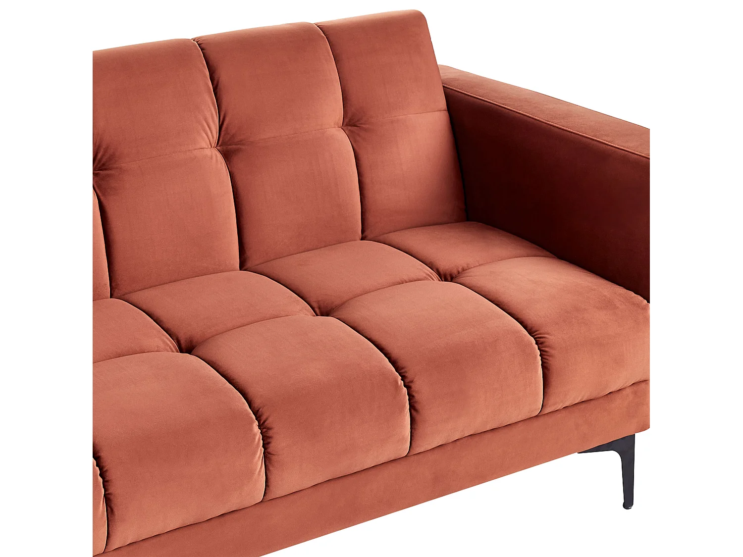 Canapé-lit d'angle modulable 4 places ALNES Velours Rouge clair