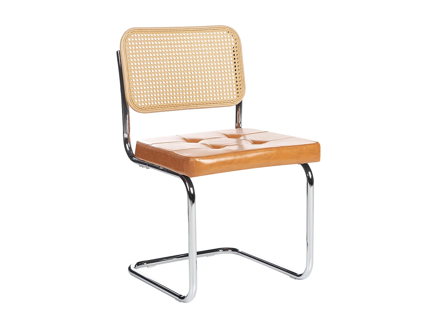 Set van 2 eetkamerstoelen ETHETE Kunstleer Goudbruin