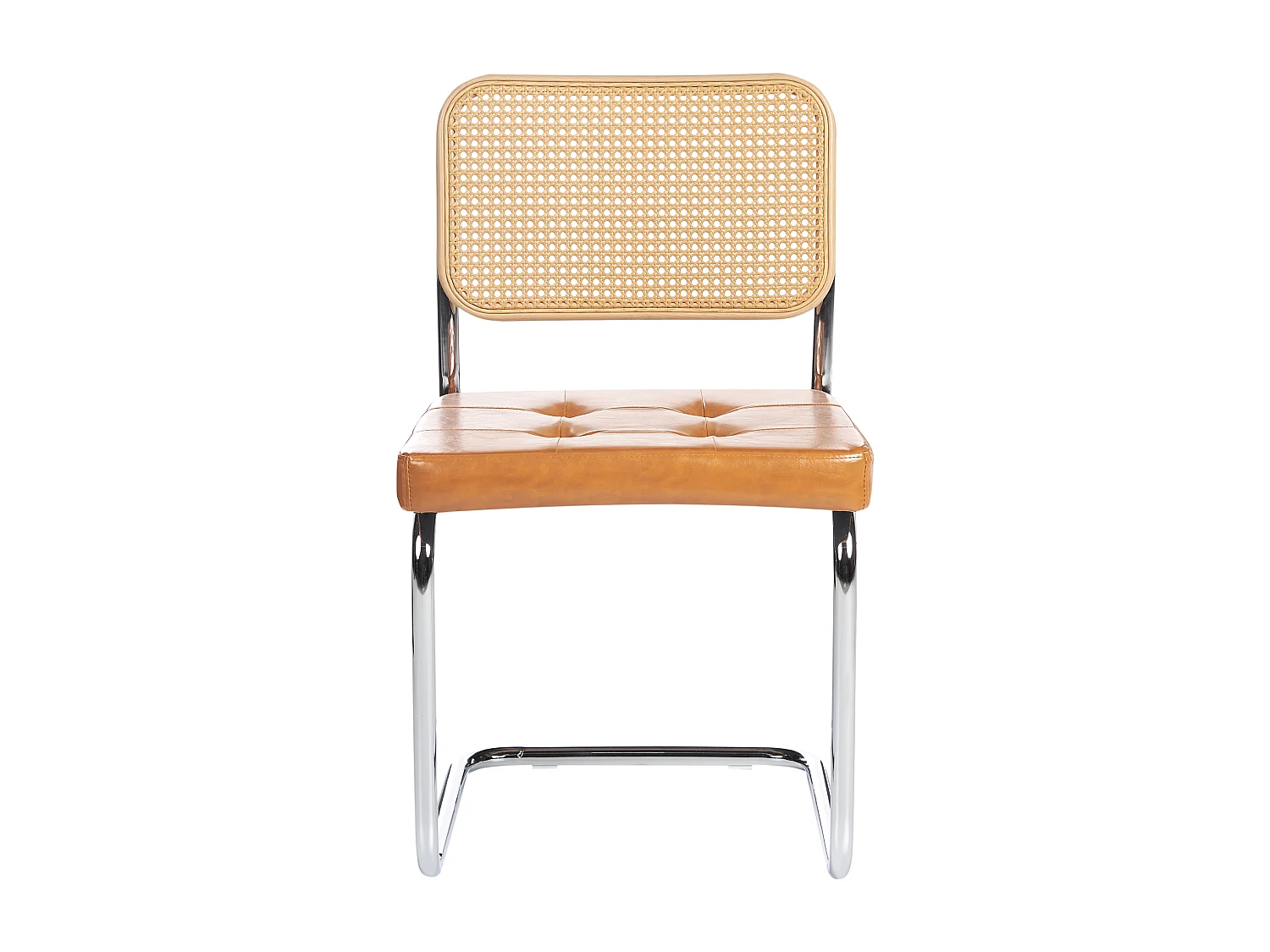 Set van 2 eetkamerstoelen ETHETE Kunstleer Goudbruin