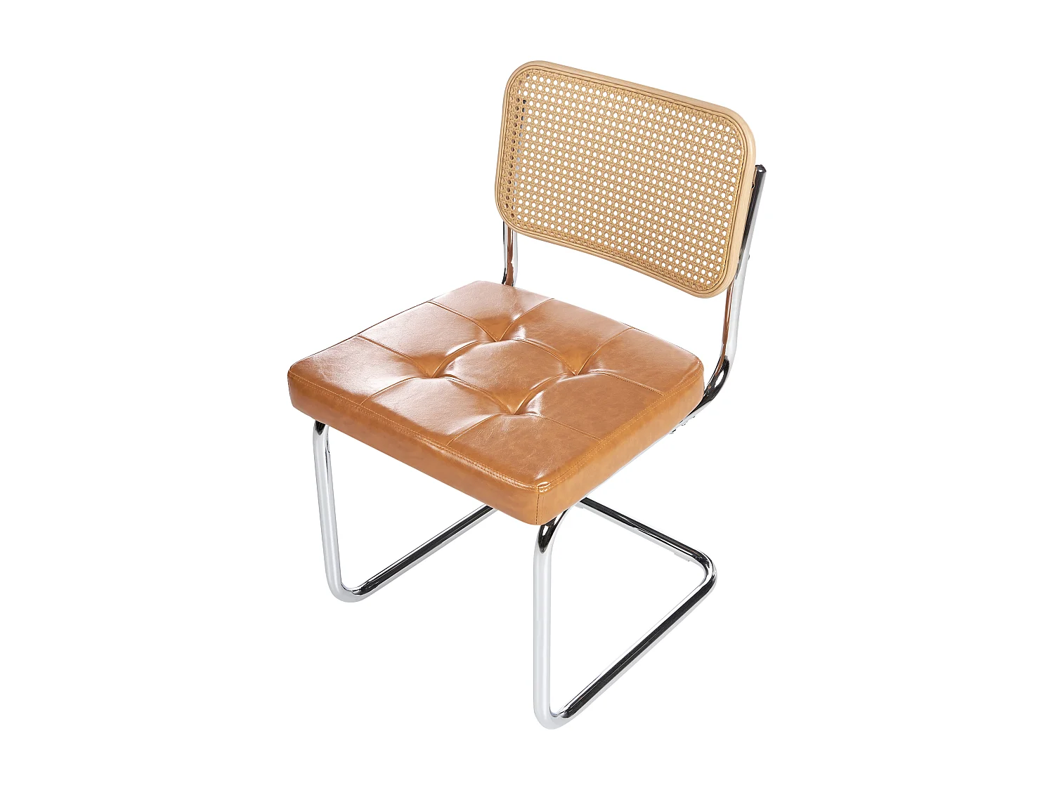 Set van 2 eetkamerstoelen ETHETE Kunstleer Goudbruin