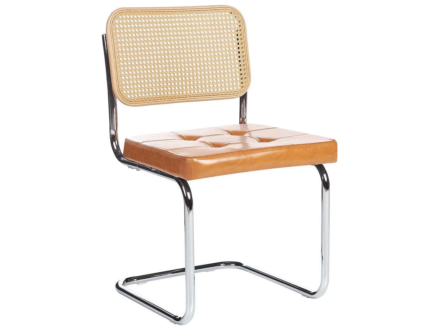 Set of 2 Dining Chairs ETHETE Faux Leather Golden Brown