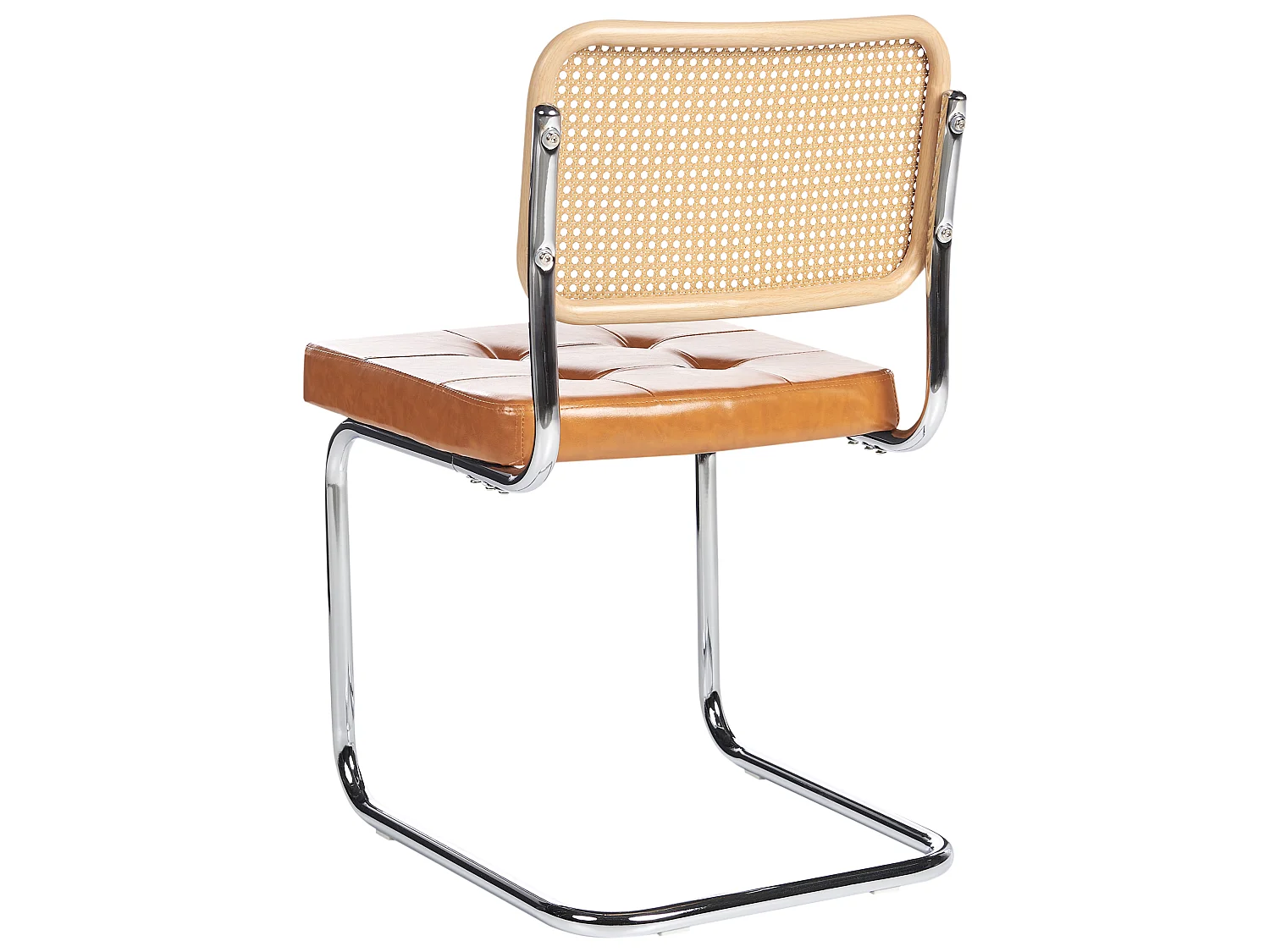Set of 2 Dining Chairs ETHETE Faux Leather Golden Brown