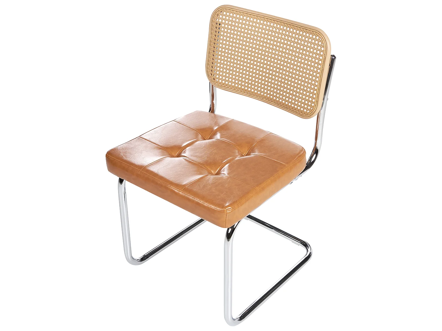 Set of 2 Dining Chairs ETHETE Faux Leather Golden Brown