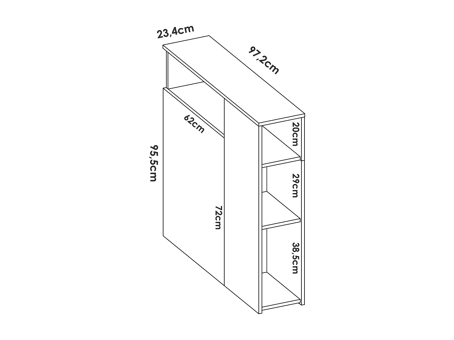 Bett-Kopfteil - 90 cm - Holzfarben & Weiß - LEANDRE