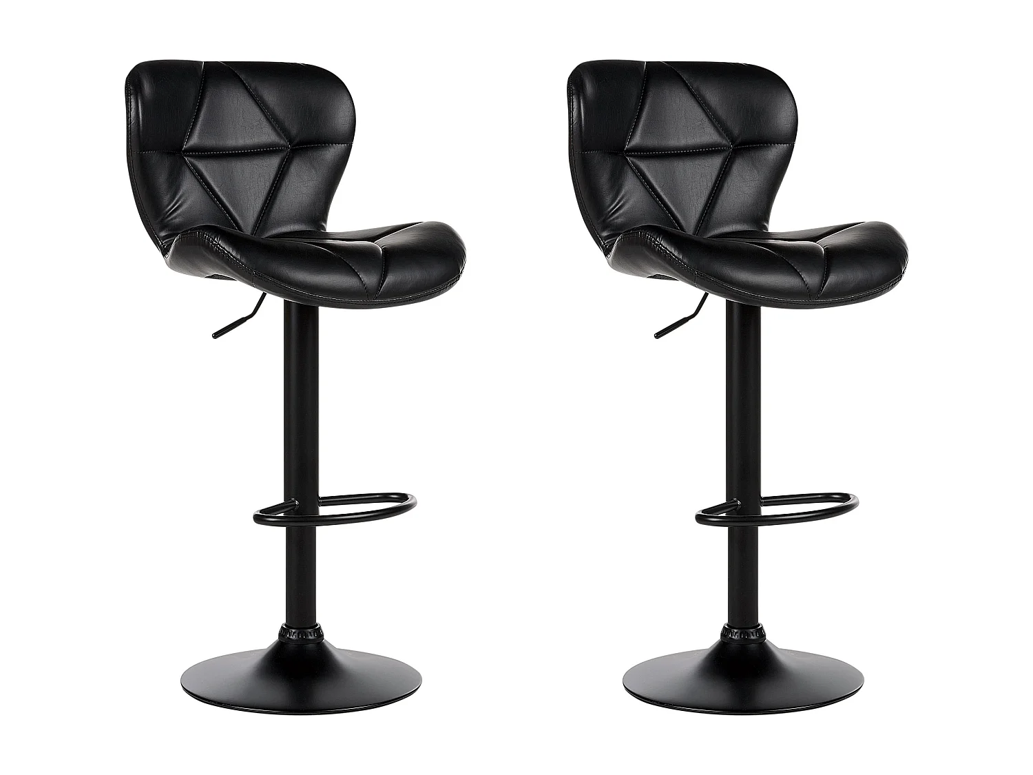 Conjunto de 2 bancos de bar VALETTA Pele sintética Preto