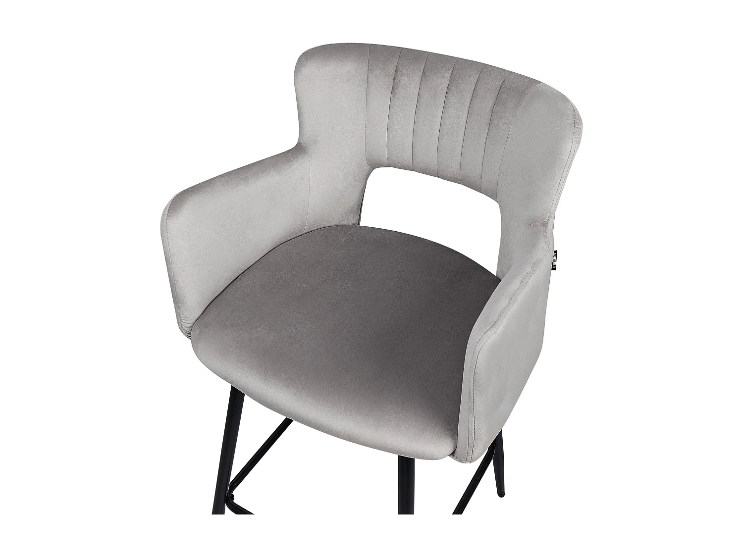 Set di 2 sedie alte SANILAC Velluto Grigio chiaro