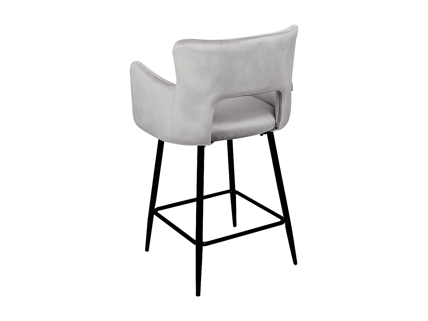 Conjunto de 2 bancos de bar SANILAC Veludo Cinzento claro