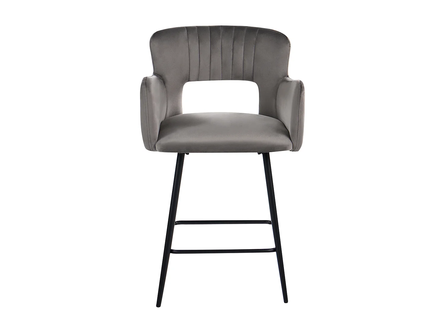 Set mit 2 Barstühlen SANILAC Samtstoff Hellgrau