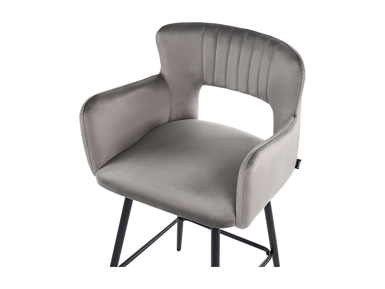 Set mit 2 Barstühlen SANILAC Samtstoff Hellgrau