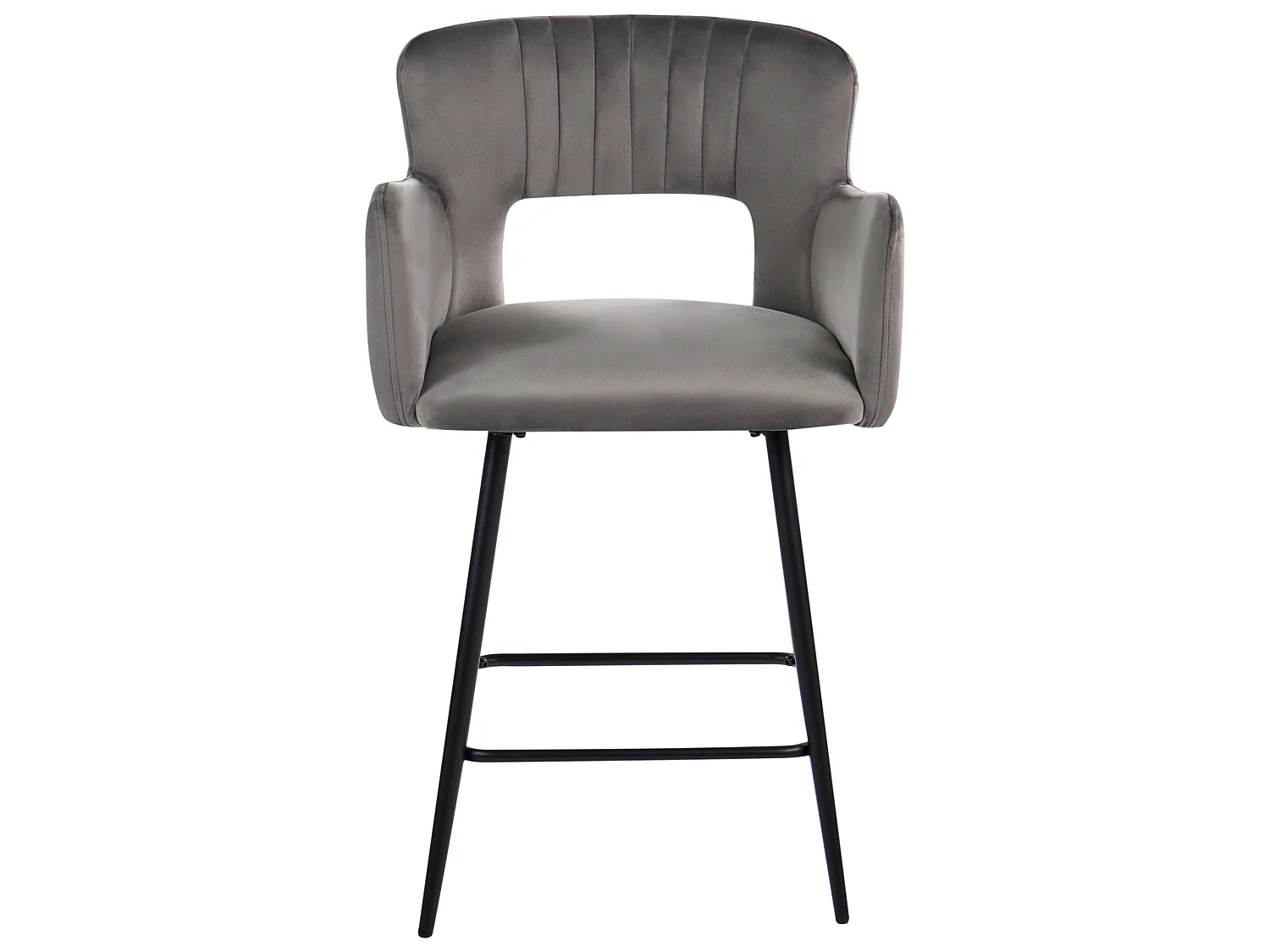 Lot de 2 chaises de bar SANILAC Velours Gris clair