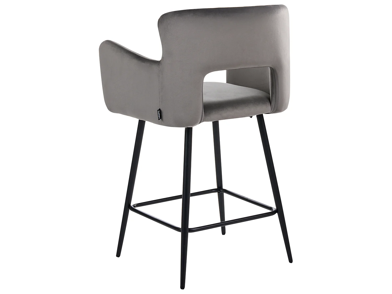 Lot de 2 chaises de bar SANILAC Velours Gris clair