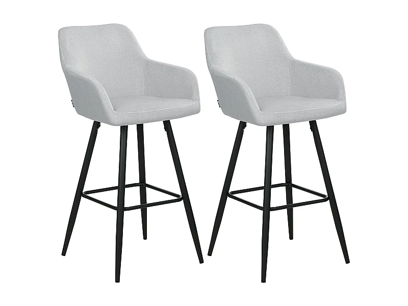 Lot de 2 chaises de bar CASMALIA Velours Gris clair