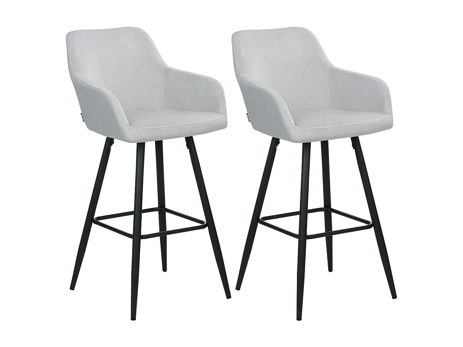 Lot de 2 chaises de bar CASMALIA Velours Gris clair