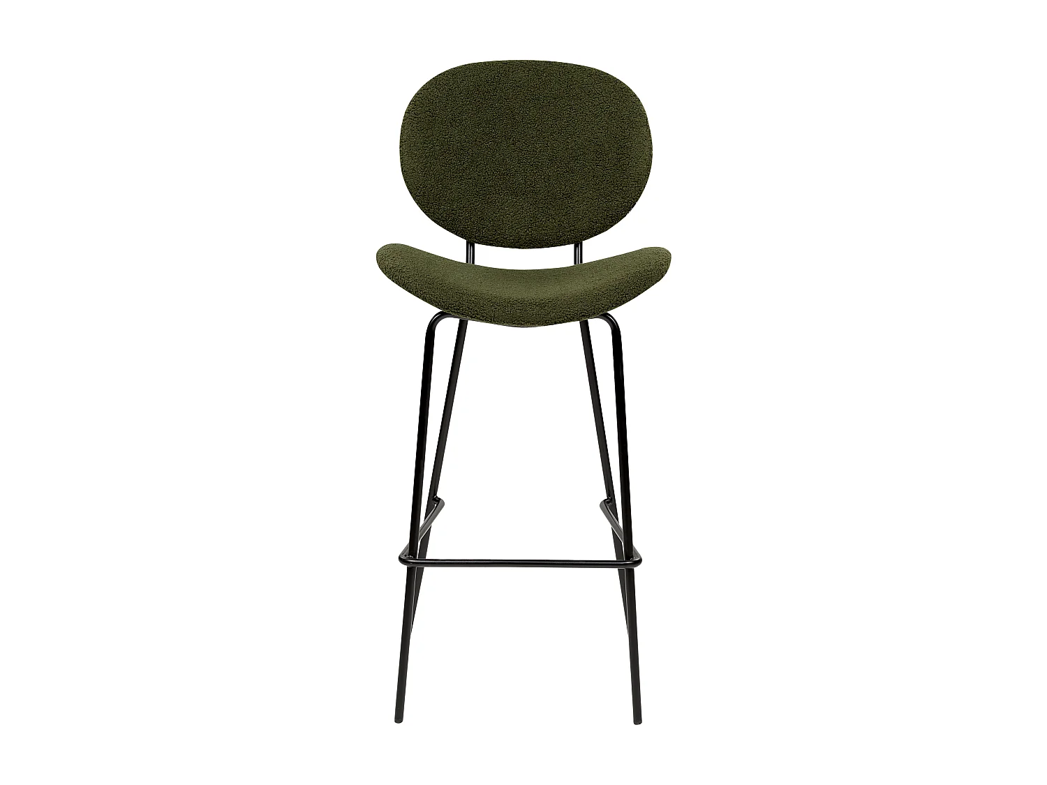 Lot de 2 chaises de bar LUANA Bouclé Vert foncé