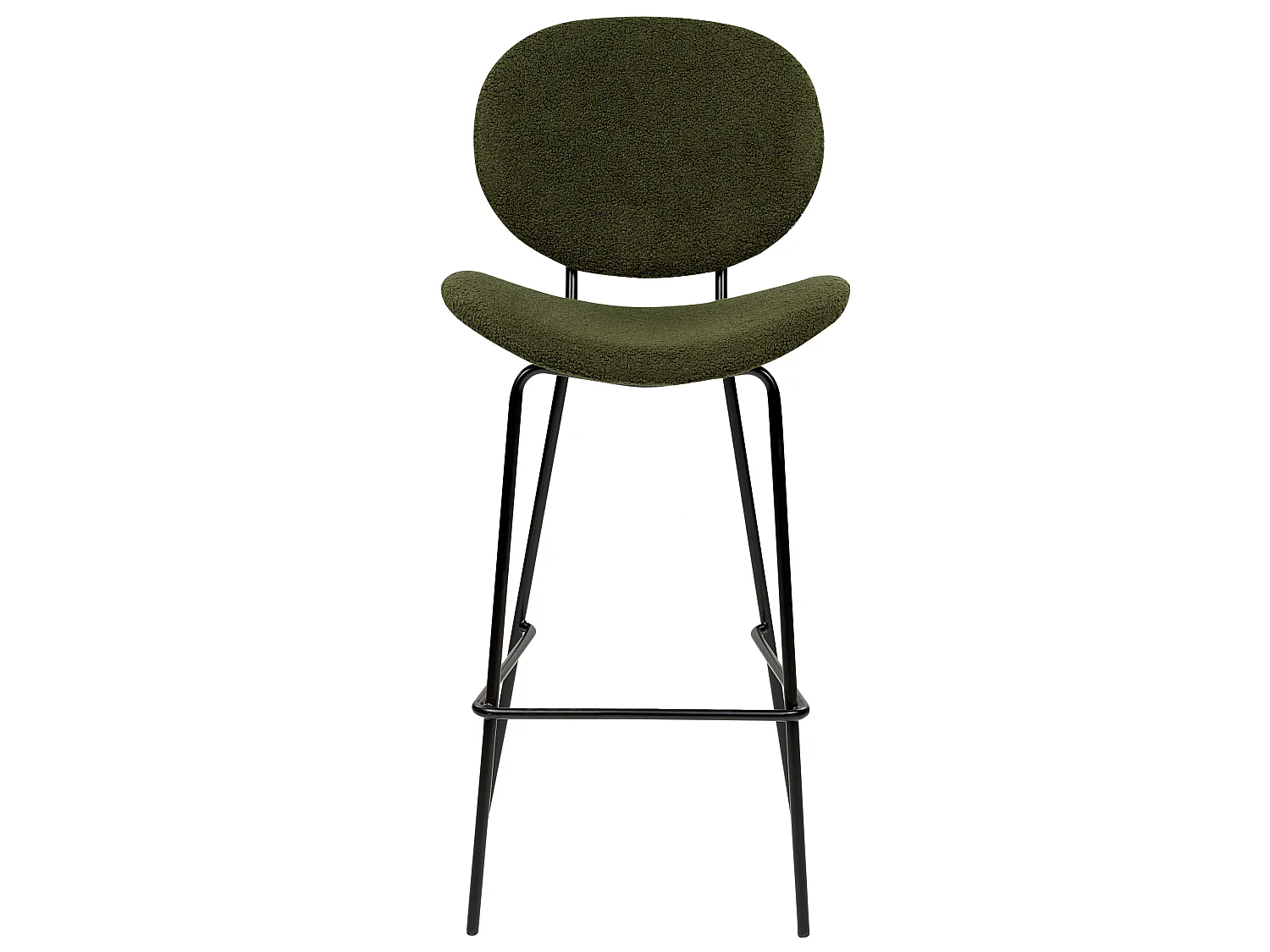 Set of 2 Bar Chairs LUANA Boucle Dark Green