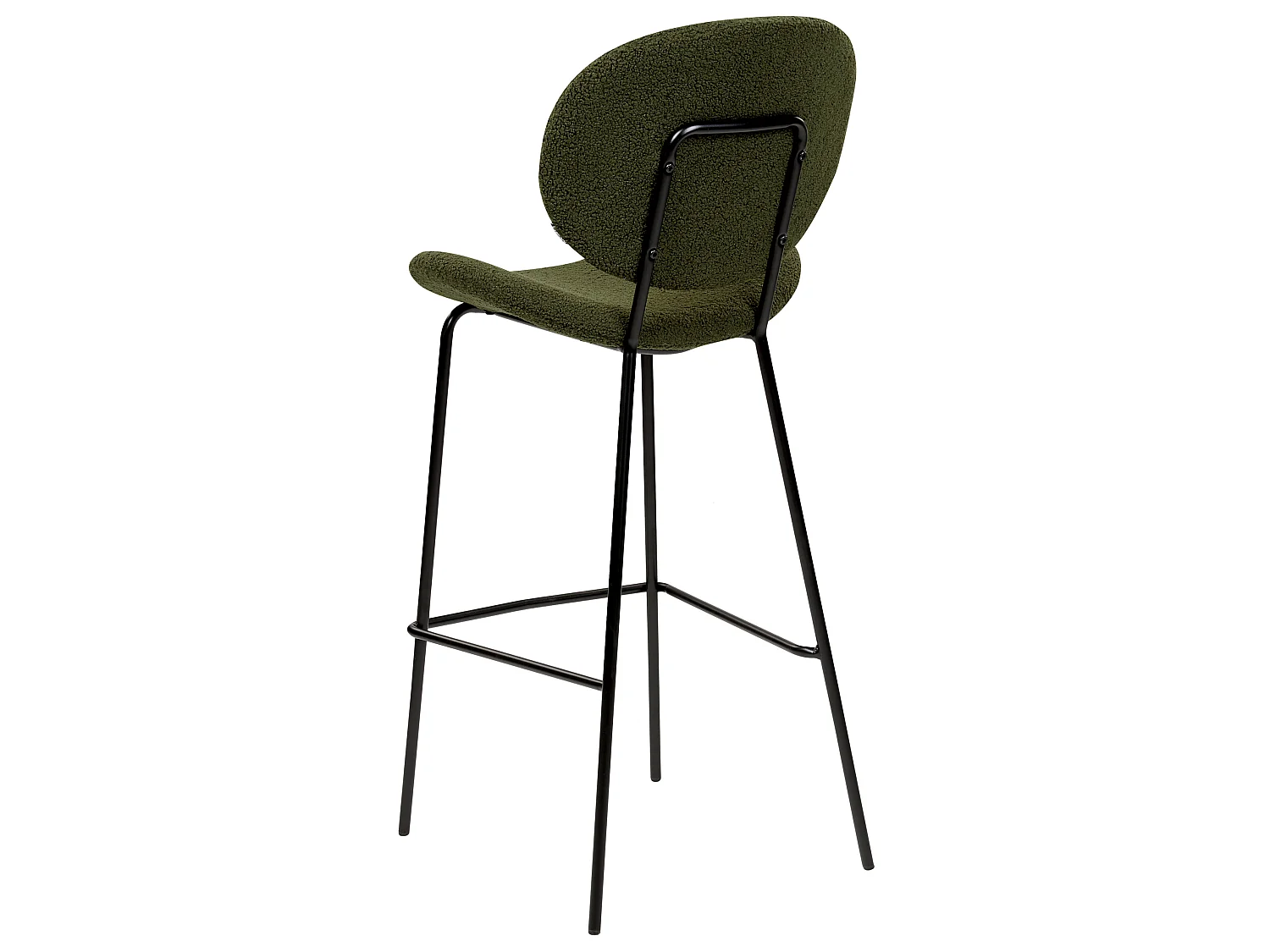 Set of 2 Bar Chairs LUANA Boucle Dark Green