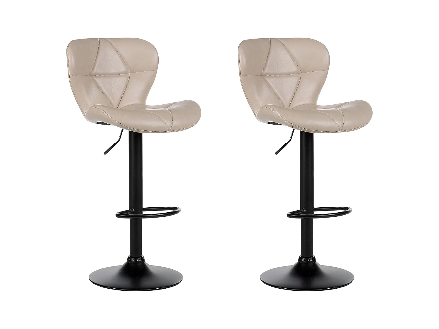 Set di 2 sedie alte VALETTA Pelle sintetica Beige chiaro