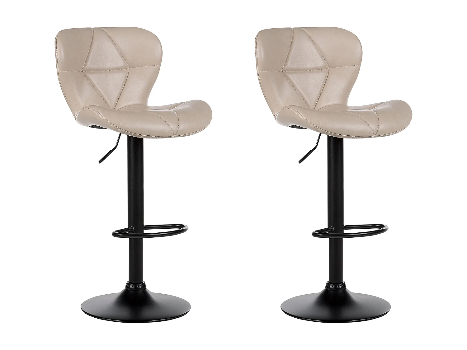 Set di 2 sedie alte VALETTA Pelle sintetica Beige chiaro