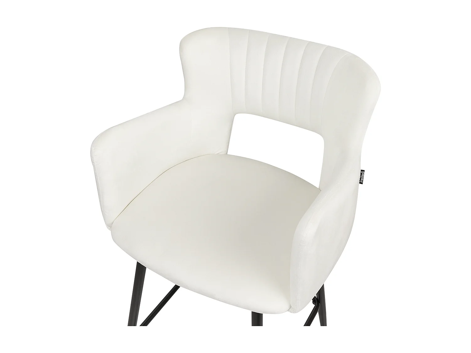 Conjunto de 2 sillas de bar SANILAC Terciopelo Crema