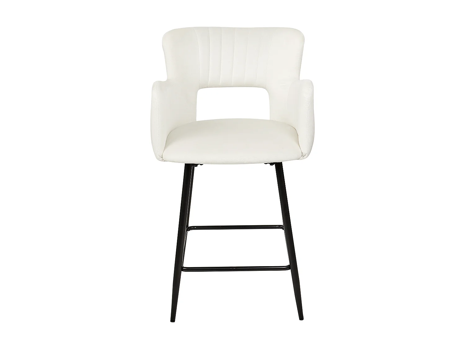 Lot de 2 chaises de bar SANILAC Velours Blanc