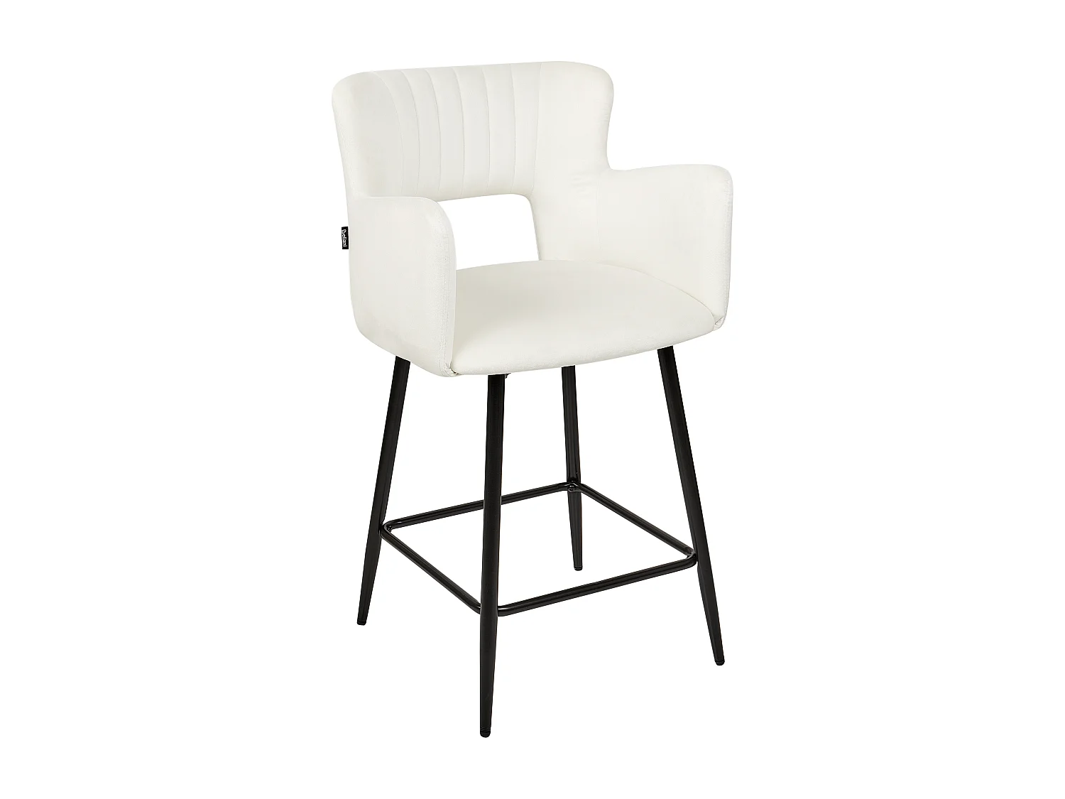 Lot de 2 chaises de bar SANILAC Velours Blanc