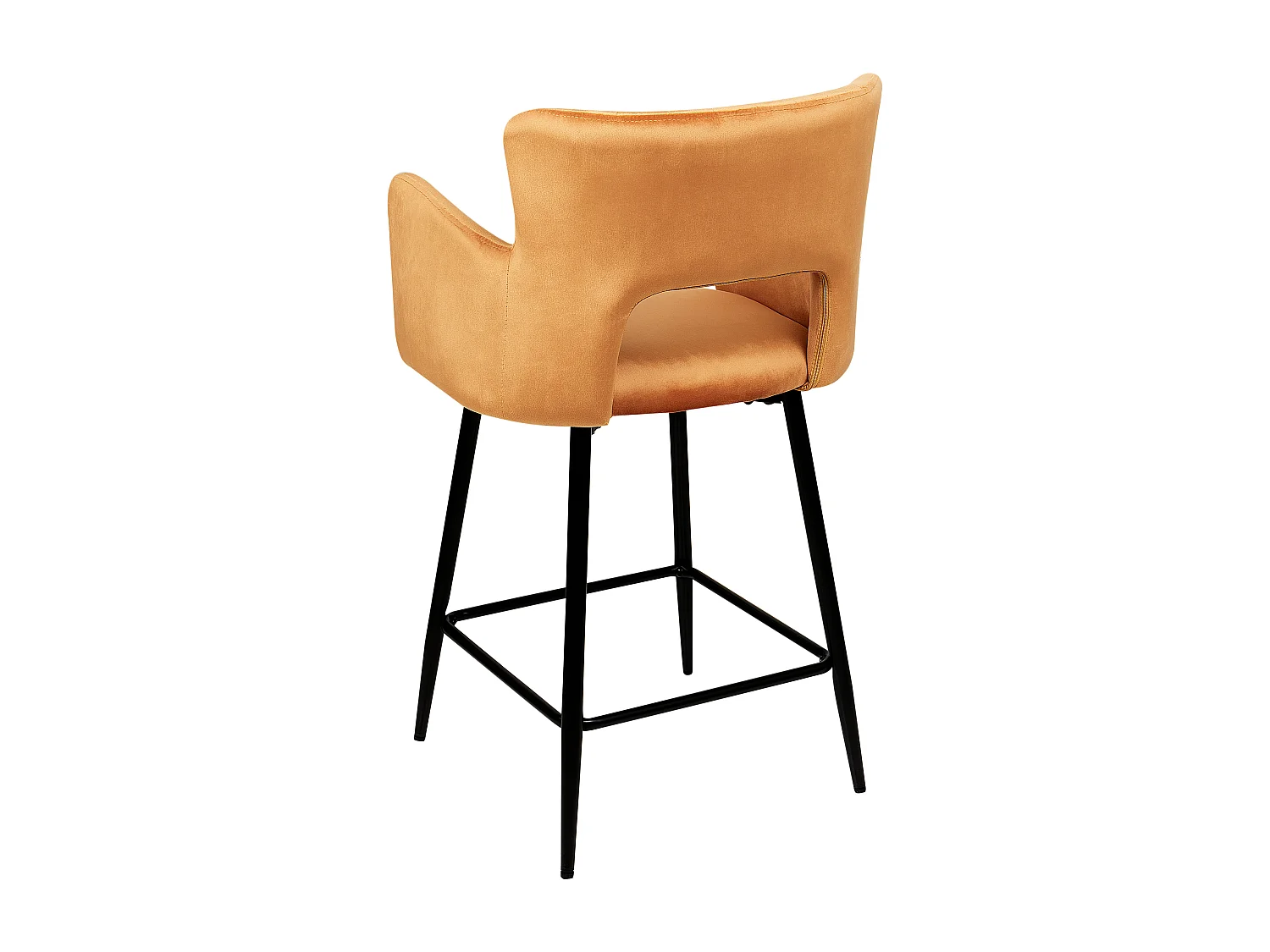 Lot de 2 chaises de bar SANILAC Velours Orange