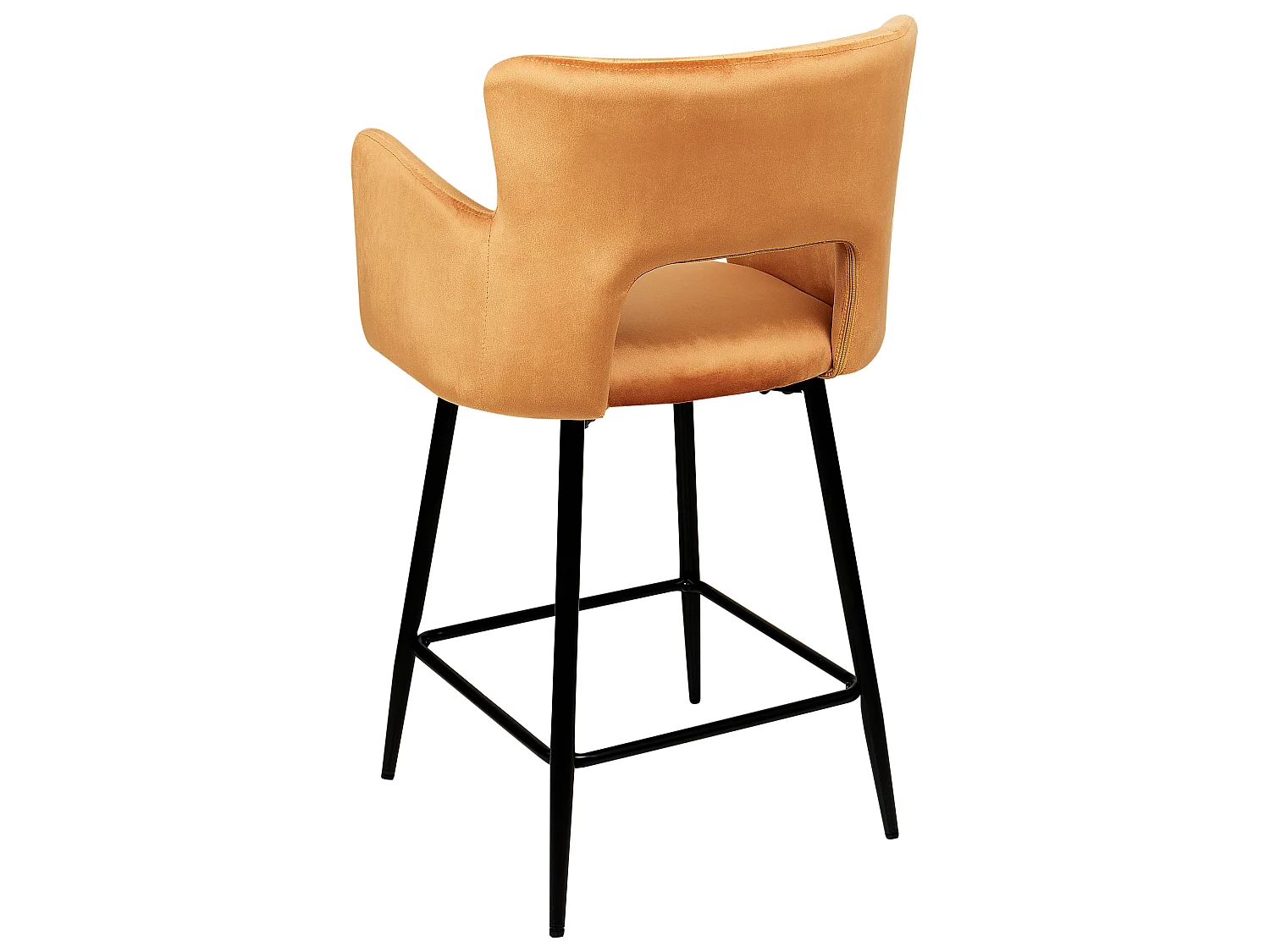 Lot de 2 chaises de bar SANILAC Velours Orange