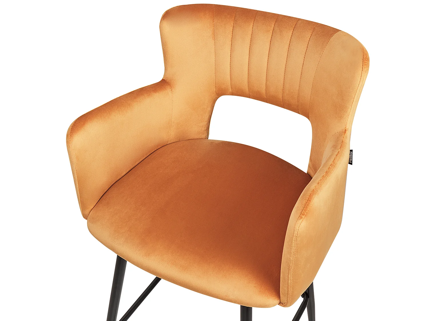 Lot de 2 chaises de bar SANILAC Velours Orange