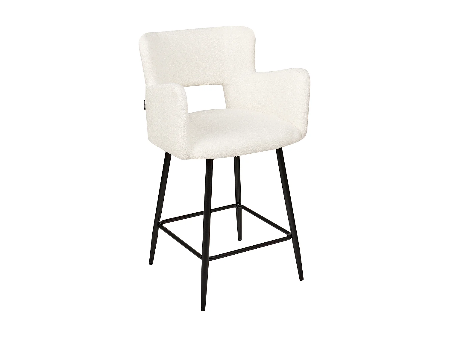 Set di 2 sedie alte SANILAC Bouclé Crema