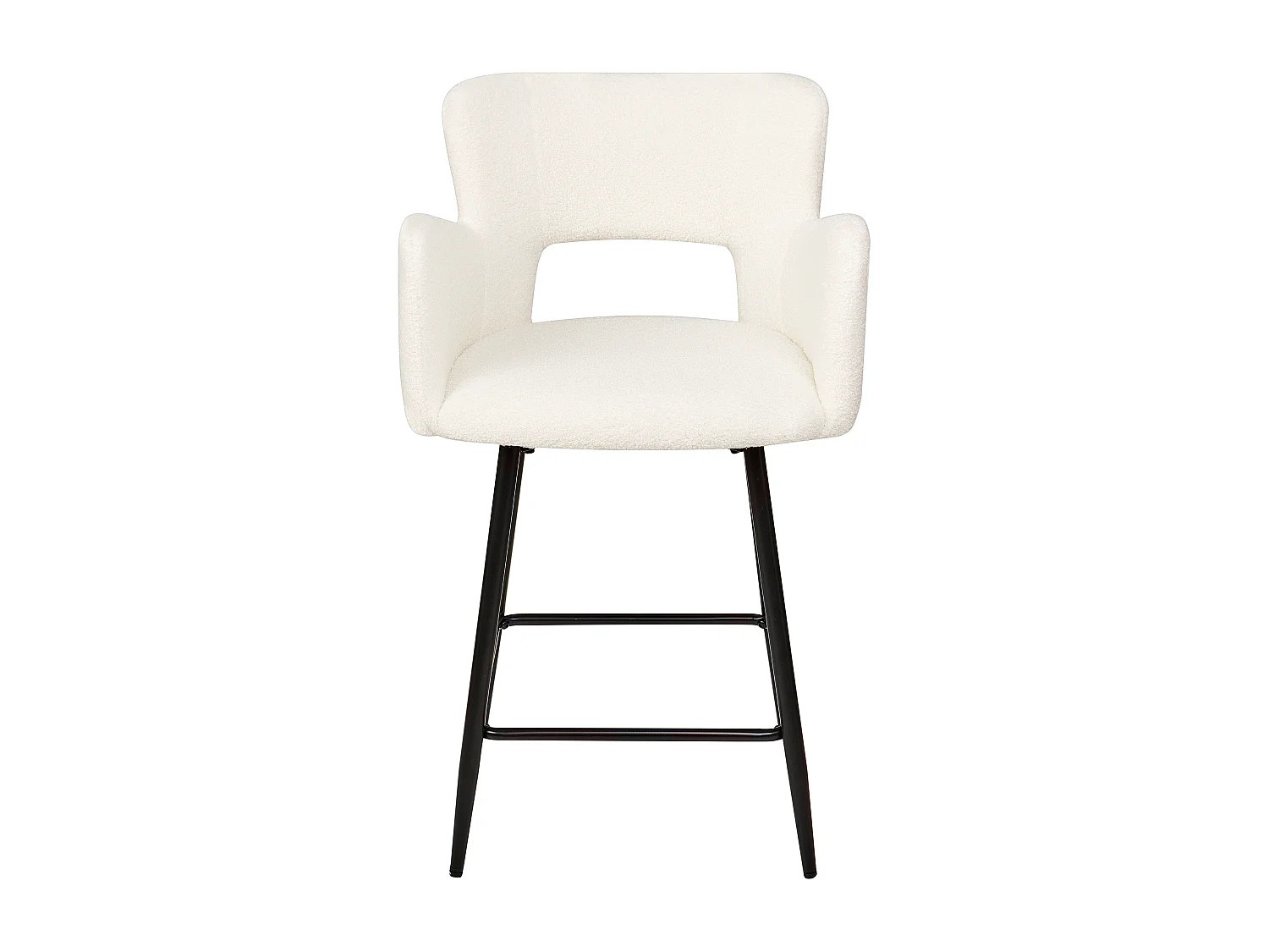 Lot de 2 chaises de bar SANILAC Bouclé Blanc cassé