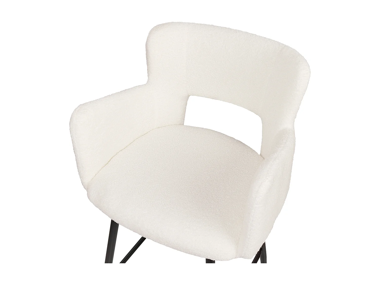 Lot de 2 chaises de bar SANILAC Bouclé Blanc cassé