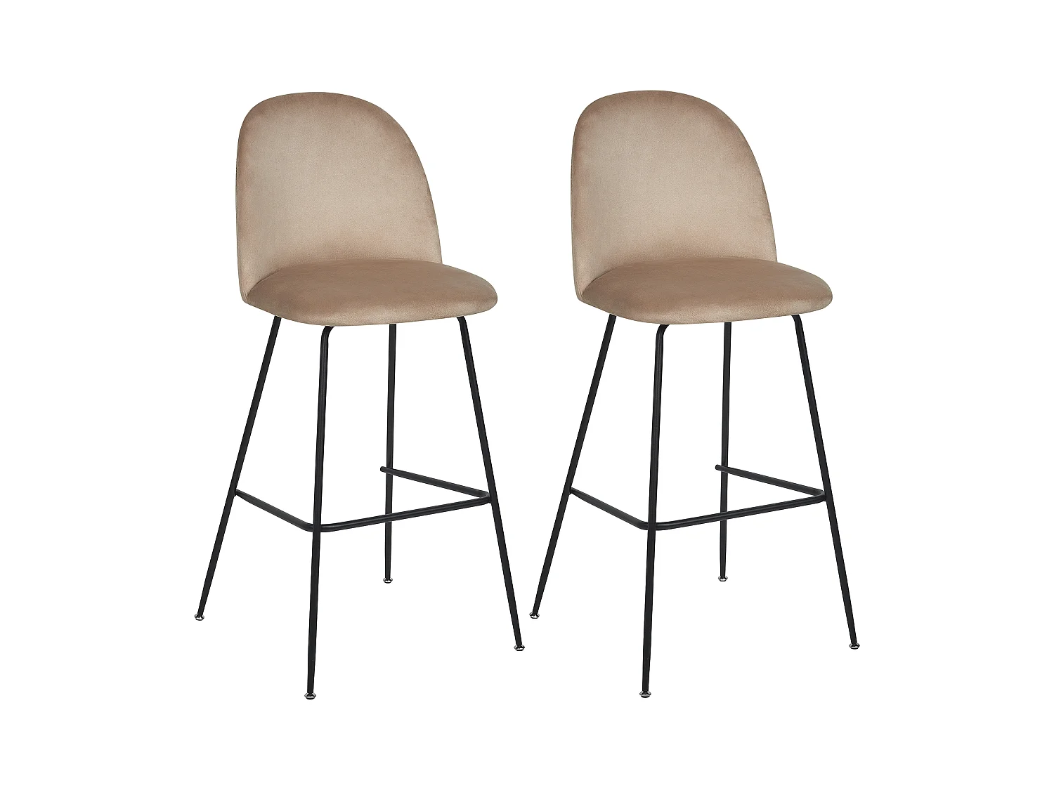 Lot de 2 chaises de bar ARCOLA Velours Taupe