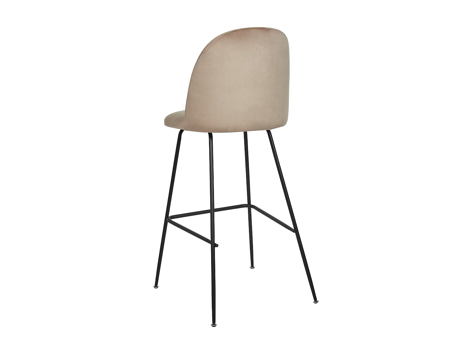 Barstühle 2er Set aus Samtstoff beige / taupe schwarze Beine modern Arcola
