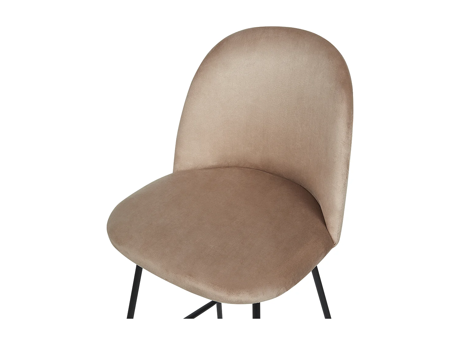 Barstühle 2er Set aus Samtstoff beige / taupe schwarze Beine modern Arcola