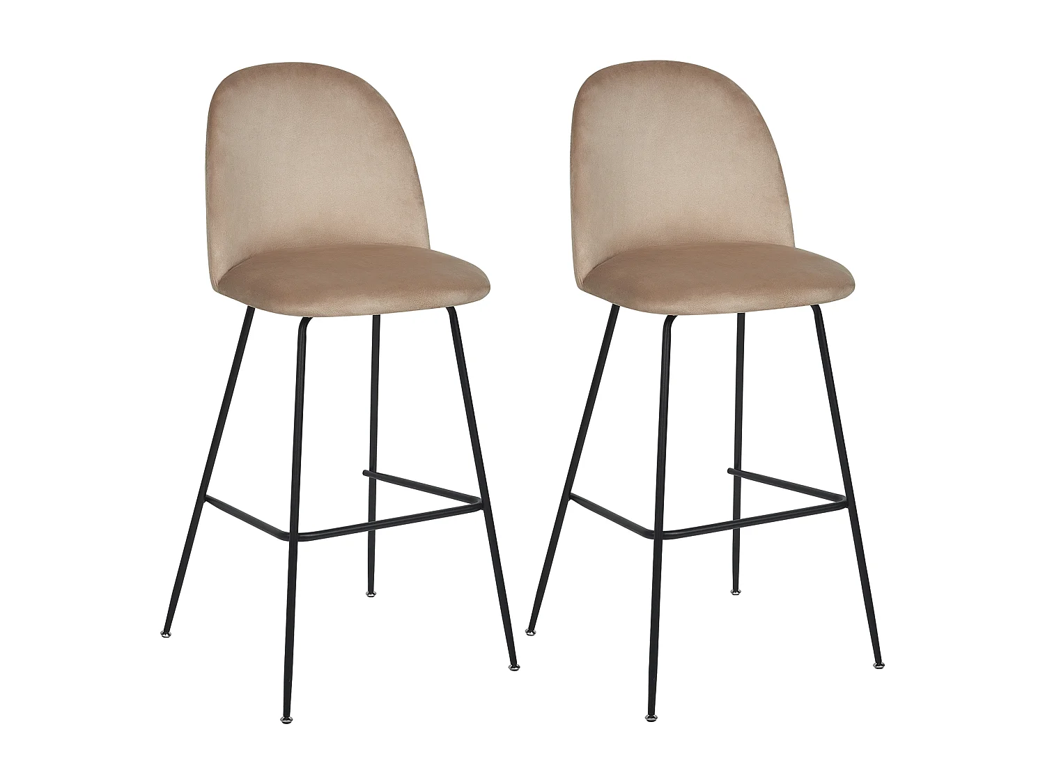 Lot de 2 chaises de bar ARCOLA Velours Taupe