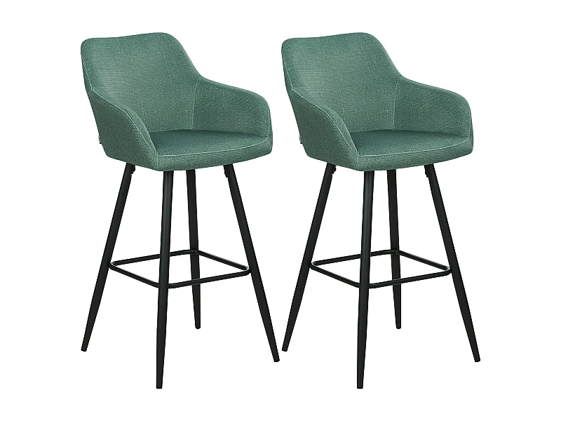 Lot de 2 chaises de bar CASMALIA Velours Vert foncé