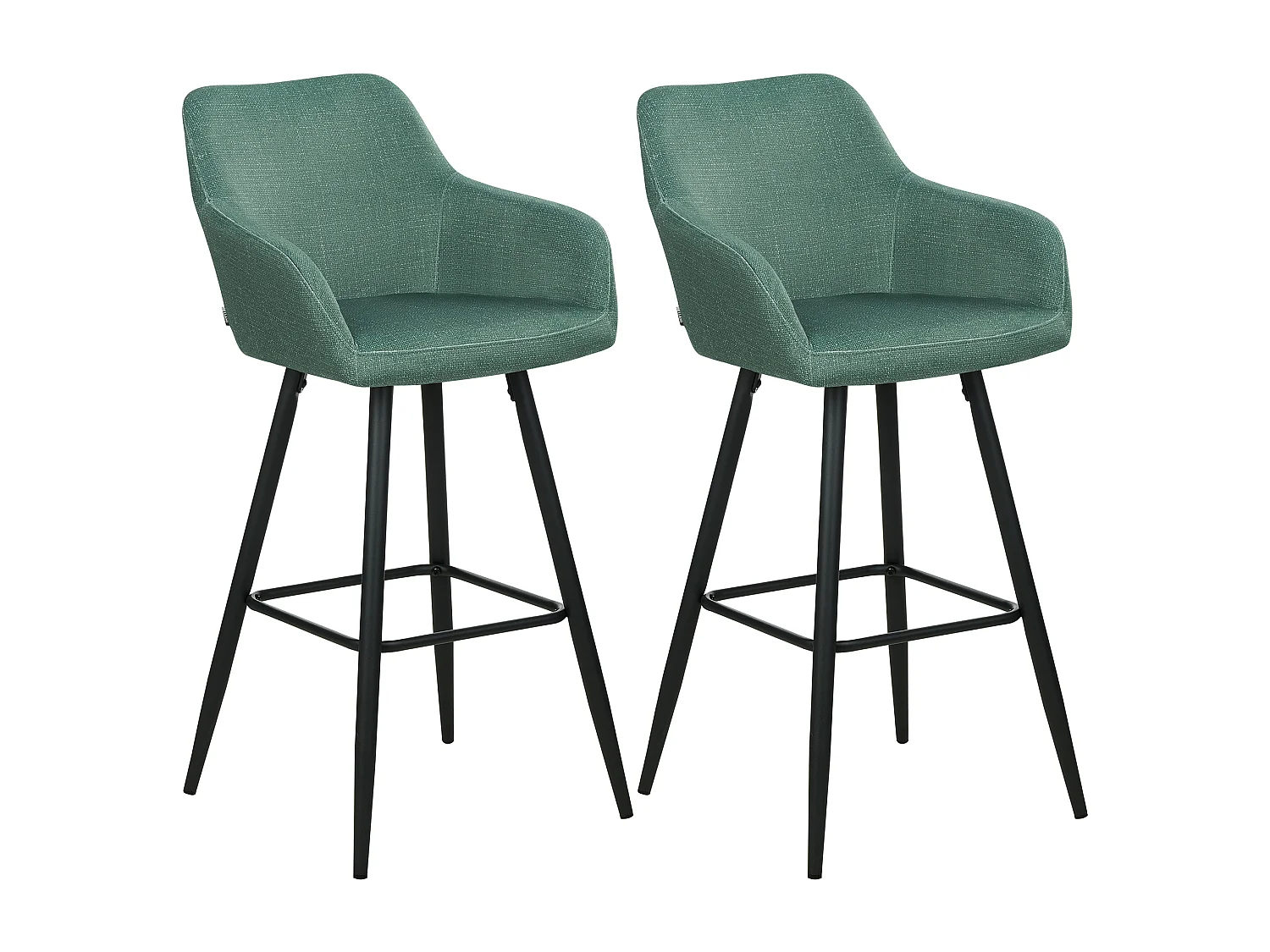 Lot de 2 chaises de bar CASMALIA Velours Vert foncé