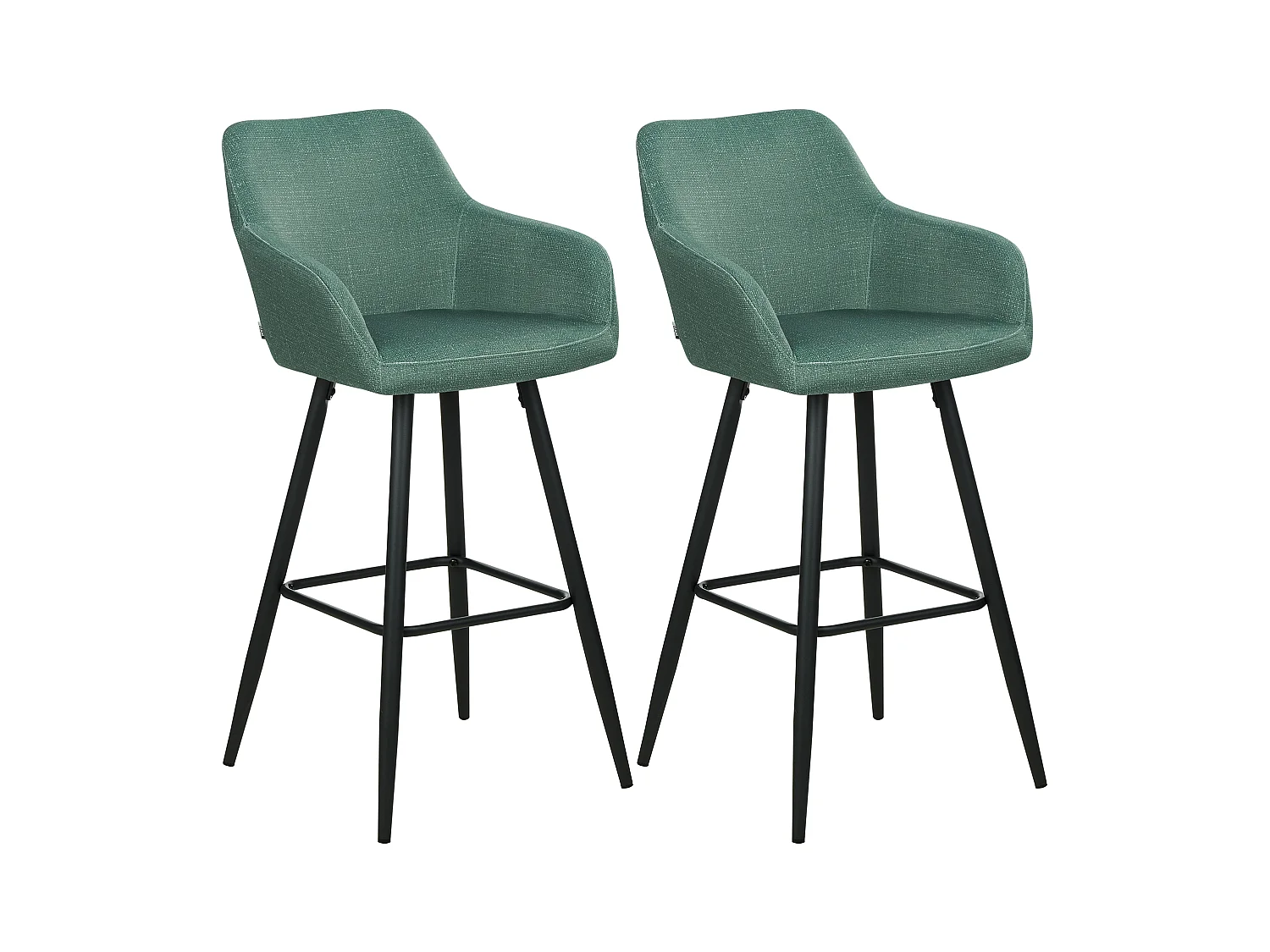 Lot de 2 chaises de bar CASMALIA Velours Vert foncé