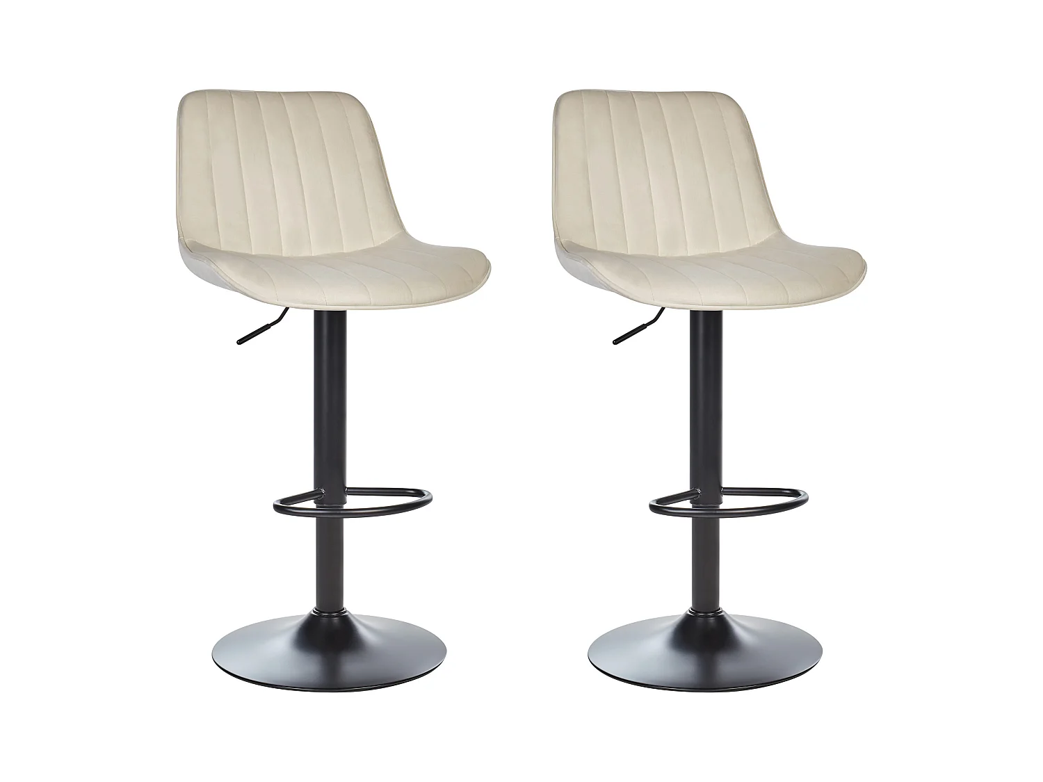 Lot de 2 chaises de bar DUBROVNIK Velours Beige clair