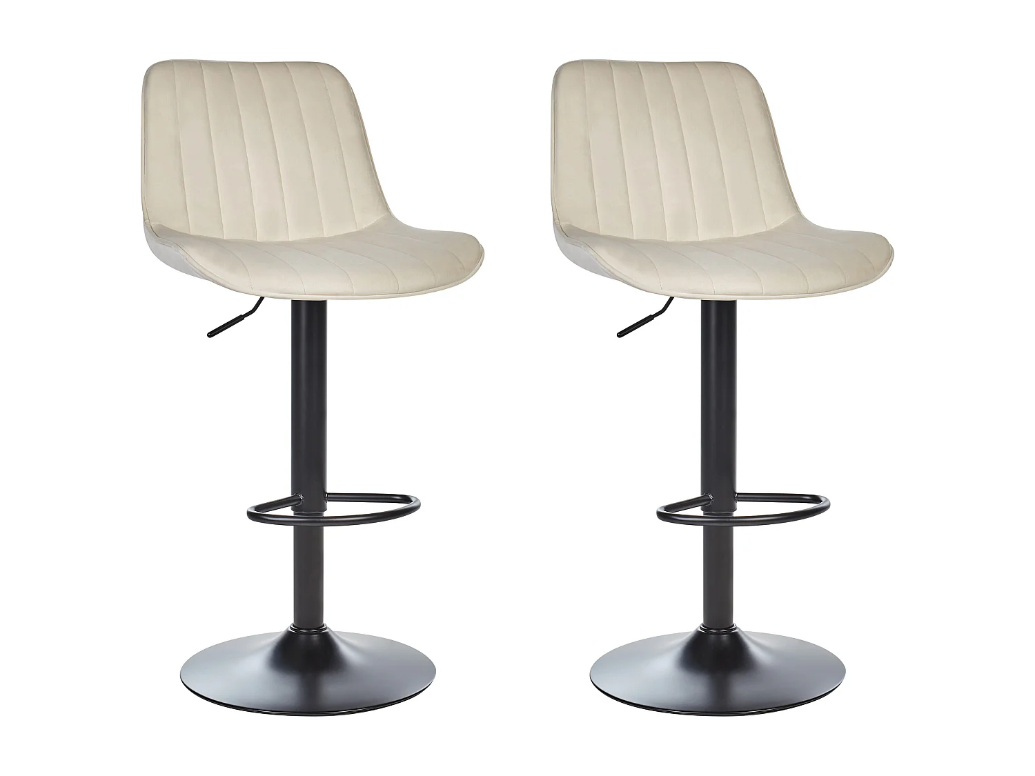 Lot de 2 chaises de bar DUBROVNIK Velours Beige clair