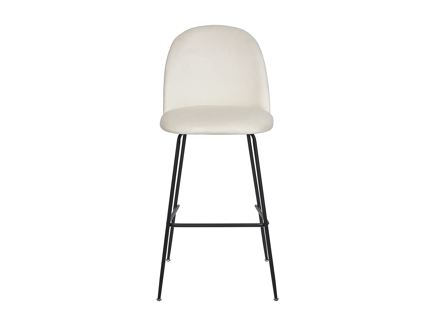 Set di 2 sedie alte ARCOLA Velluto Bianco sporco