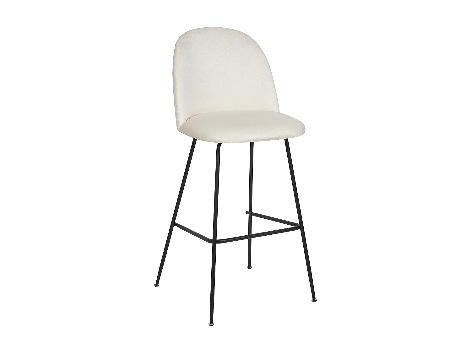 Set di 2 sedie alte ARCOLA Velluto Bianco sporco