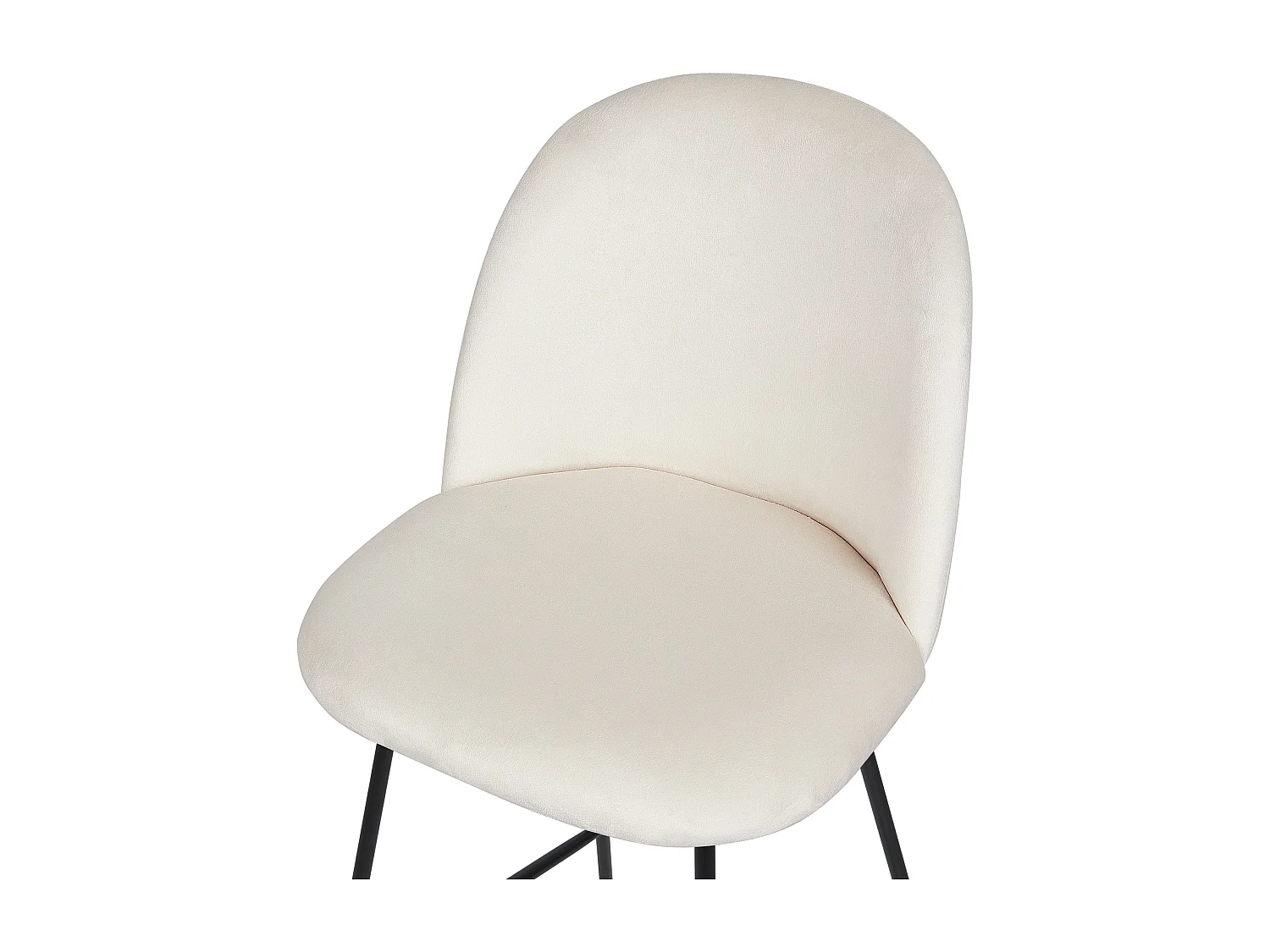 Set di 2 sedie alte ARCOLA Velluto Bianco sporco