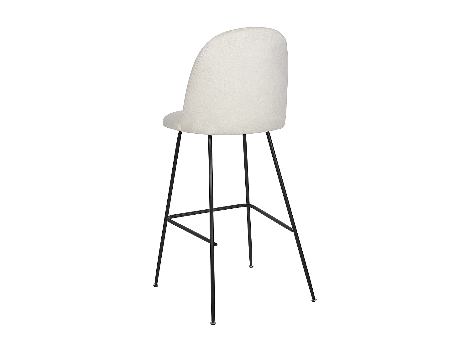 Set mit 2 Barstühlen ARCOLA Samtstoff Cremeweiss