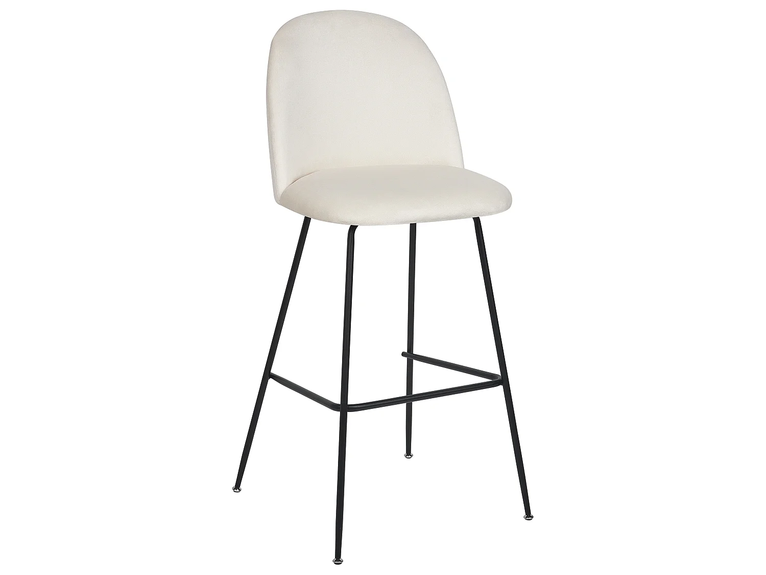 Lot de 2 chaises de bar ARCOLA Velours Blanc cassé