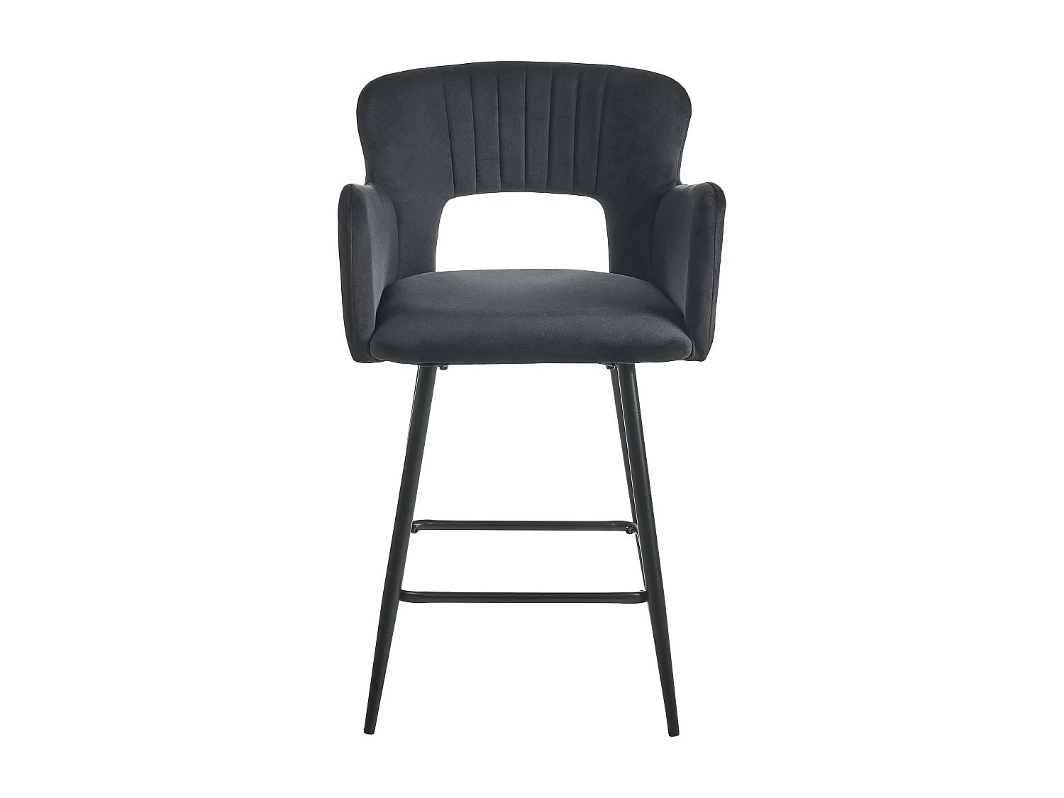 Lot de 2 chaises de bar SANILAC Velours Noir