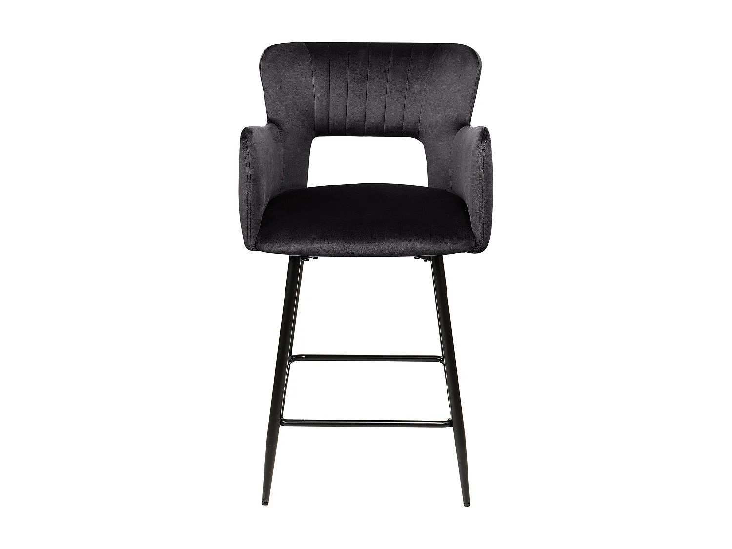 Set mit 2 Barstühlen SANILAC Samtstoff Schwarz